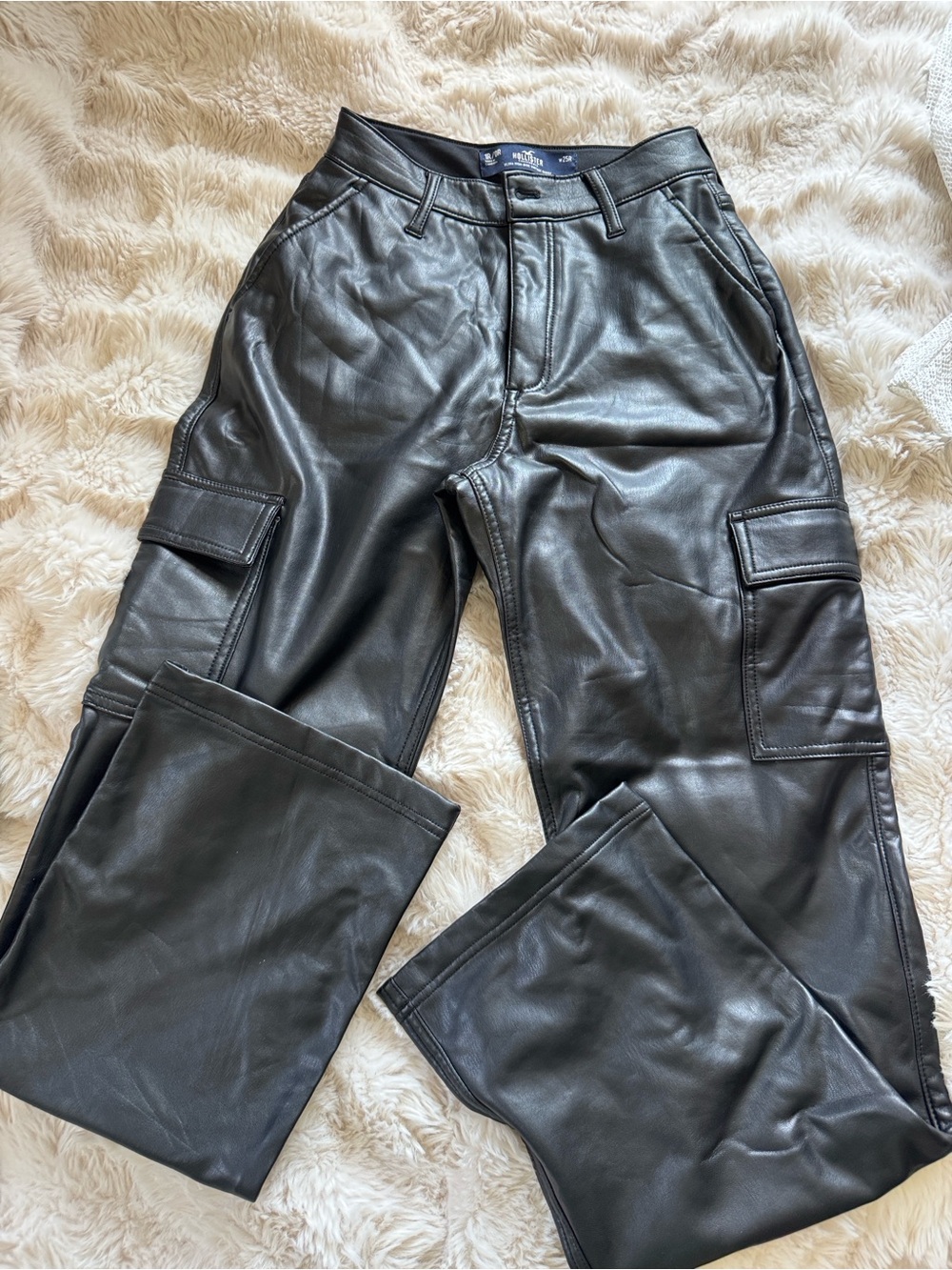 Hollister Black Faux Leather High-Rise Pants